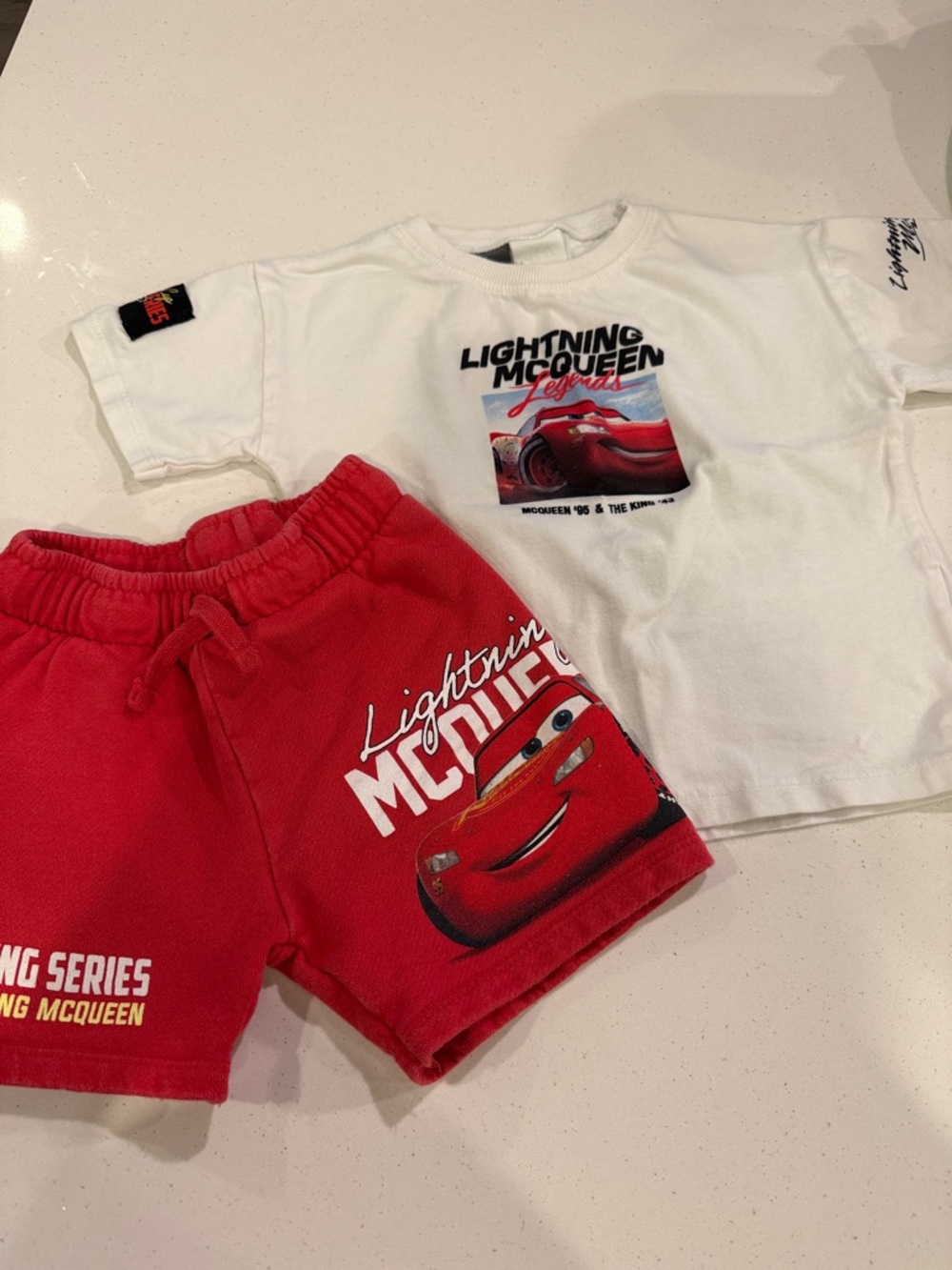 Zara Kids Two-Piece Tee & Shorts Set - Red & White